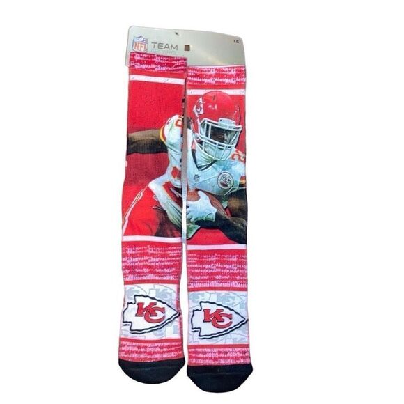 NWT NFL Kansas City Chiefs 🏈 Men’s Socks #25 Clyde Edwards-Helaire Running Back - Picture 1 of 9